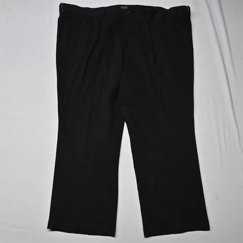 Dockers 52x30 Black Expander Waist Easy Care Pleated Mens Chino Pants